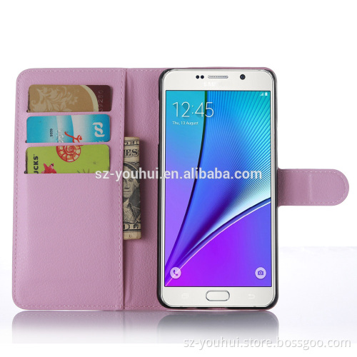 Factory Price Lichee Leather Pouch Wallet Case Folio Stand Cover for Samsung GALAXY A5 A510